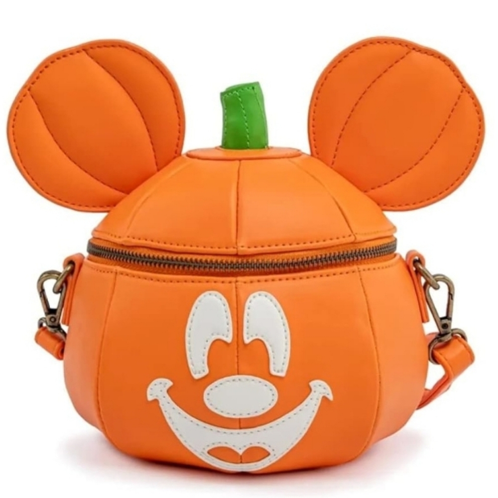 Disney x Loungefly Mickey Mouse Pumpkin Head Crossbody Bag Glow In the Dark